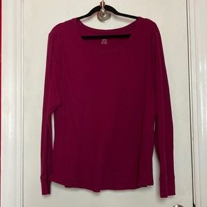 Cranberry-colored fitted top